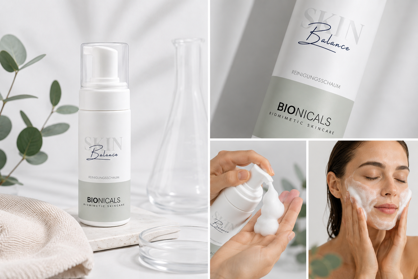 BIONICALS Skin Balance Reinigungsschaum für eine sanfte Gesichtsreinigung ohne Austrocknen der Hautbarriere.