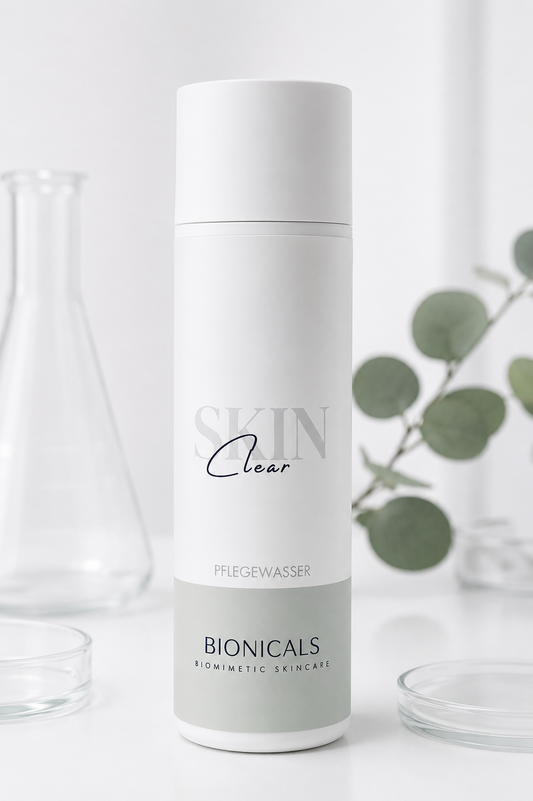 BIONICALS Skin Clear Pflegewasser für unreine, fettige und zu Entzündungen neigende Haut. Unterstützt die Hautklärung, verfeinert die Poren und fördert ein ausgeglichenes Hautbild.