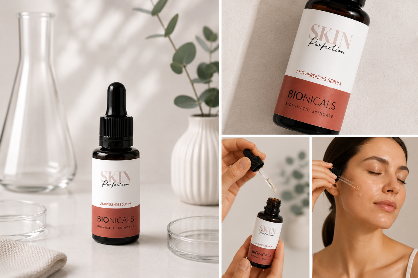 BIONICALS Skin Perfection Matrix Aktiv Serum mit Matrixyl® 3000, Hyaluronsäure und Antioxidantien zur Unterstützung der Kollagenbildung, für mehr Spannkraft und eine starke Hautbarriere.